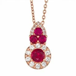 Best deal 🌟 Unbranded 14k Rose Gold Over Silver Lab-Created Ruby Pendant Necklace 😍
