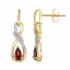 Flash Sale 🎉 Unbranded 10k Gold Garnet & 1/8 Carat T.W. Diamond Infinity Drop Earrings 🛒