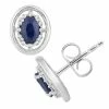 Wholesale ⭐ Unbranded 10k White Gold Sapphire & 1/8 Carat T.W. Diamond Oval Stud Earrings 🔥