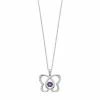 Discount 🛒 Unbranded Sterling Silver Amethyst & Lab-Created White Sapphire Butterfly Pendant 🧨