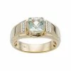 Coupon 👏 Unbranded Men's 10k Gold Green Quartz & Diamond Accent Ring 🧨