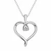 Discount ❤️ Unbranded Diamond Accent Sterling Silver Heart Pendant Necklace 🛒