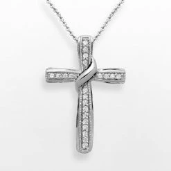 Brand new 😍 Unbranded Sterling Silver 1/6-ct. T.W. Diamond Cross Pendant ⭐