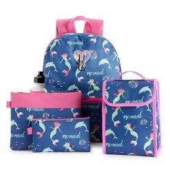 Deals 🔔 Unbranded 👧 Girls Print 🎒 Backpack 6-Piece Set Tie Dye ✔️
