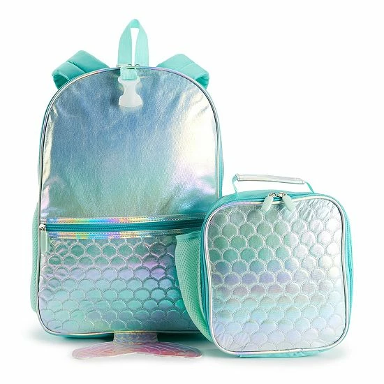 Wholesale โ๏ธ Unbranded ๐ง Girls Mermaid Tail ๐ Backpack 2-Piece Set ๐ - Image 2