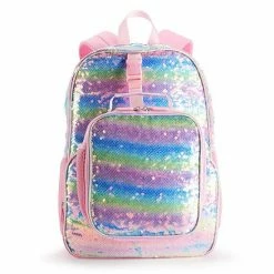 Best deal 🎁 Unbranded Love @ First Sight Fashion Ombré Rainbow Sequin 🎒 Backpack & Lunch Bag Set 💯