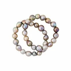Best deal ❤️ Unbranded Dyed Gray Ming Cultured Pearl Stretch Bracelet Duo Set 🧨