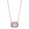 Coupon 🎉 Unbranded 10k Rose Gold Lab-Created White Sapphire Necklace 👏