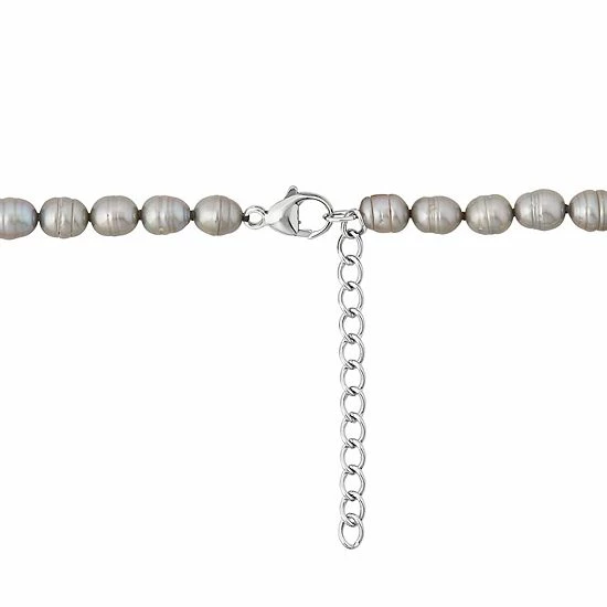 Hot Sale ⌛ Unbranded Sterling Silver Dyed Gray Ringed Freshwater Cultured Pearl Necklace, Bracelet & Earring Set ❤️ - Image 4