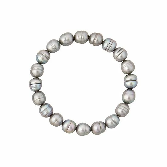 Hot Sale ⌛ Unbranded Sterling Silver Dyed Gray Ringed Freshwater Cultured Pearl Necklace, Bracelet & Earring Set ❤️ - Image 5