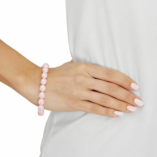 Discount 💯 Unbranded Sterling Silver Dyed Pink Ringed Freshwater Cultured Pearl Necklace, Bracelet & Earring Set 😉 - Image 10