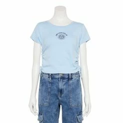 Best deal ✨ Unbranded Juniors' "Let The Sun In" Embroidered Ribbed Side Cinch Tee 🤩