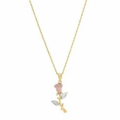 Coupon 🧨 Unbranded Two Tone 10k Gold Rose Flower Pendant Necklace 🎁