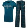 Coupon 🔥 Unbranded 👩 Women's Concepts Sport Midnight Green/Black Philadelphia Eagles Badge T-Shirt & Pants Sleep Set 🎁