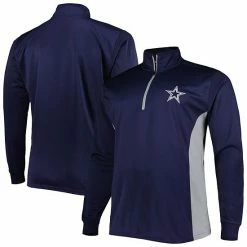Best deal 🧨 Unbranded Men's Navy/Silver Dallas Cowboys Big & Tall Quarter-Zip Jacket ⭐