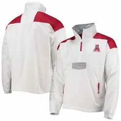 Cheapest 🥰 Unbranded Men's Columbia White Alabama Crimson Tide Santa Ana Anorak Quarter-Zip Jacket 🎁