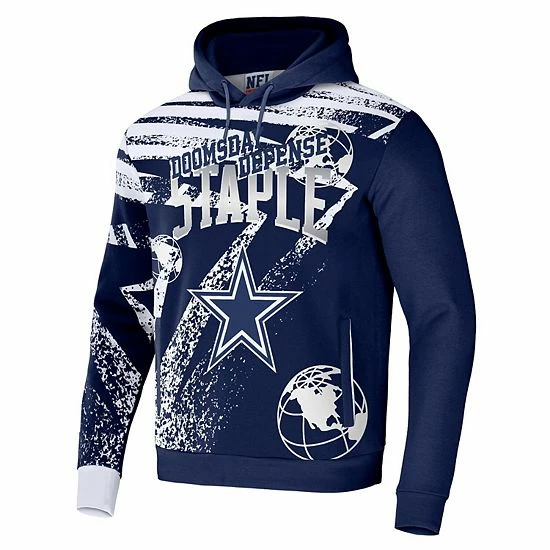 Cheap 🔥 Unbranded Men's NFL X Staple Navy Dallas Cowboys All Over Print Pullover Hoodie 🌟 - Image 3