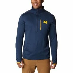 Flash Sale 🤩 Unbranded Men's Columbia Navy Michigan Wolverines Park View Omni-Wick Half-Zip Top 🔔