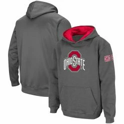 Promo 😉 Unbranded Youth Charcoal Ohio State Buckeyes Big Logo Pullover Hoodie 🛒