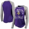 New 🎉 Unbranded 👩 Women's Touch By Alyssa Milano Purple/Gray Minnesota Vikings Waffle Raglan Long Sleeve T-Shirt 💯