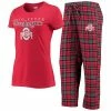Discount 🧨 Unbranded 👩 Women's Concepts Sport Scarlet/Black Ohio State Buckeyes Lodge T-Shirt & Flannel Pants Sleep Set ✔️