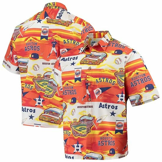 Flash Sale ๐ Unbranded Men's Reyn Spooner Orange Houston Astros Scenic Button-Up ๐ Shirt ๐คฉ - Image 2