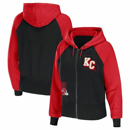 Deals ๐ Unbranded ๐ฉ Women's WEAR By Erin Andrews Black Kansas City Chiefs Colorblock Full-Zip Hoodie โจ