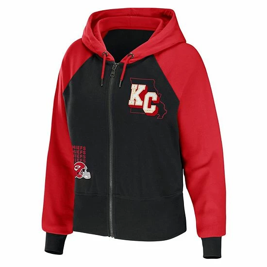 Deals ๐ Unbranded ๐ฉ Women's WEAR By Erin Andrews Black Kansas City Chiefs Colorblock Full-Zip Hoodie โจ - Image 3