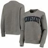 Promo ⭐ Unbranded 👩 Women's Pressbox Heathered Gray Penn State Nittany Lions Moose Applique Quilted Pullover Sweatshirt 😍