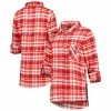 Top 10 🥰 Unbranded 👩 Women's Concepts Sport Red/Black Kansas City Chiefs Mainstay Flannel Full-Button Long Sleeve Nightshirt ✔️