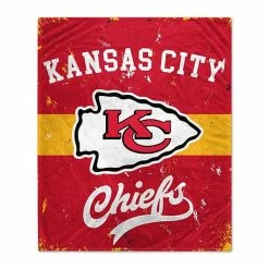 Best Pirce 🤩 Unbranded Kansas City Chiefs Retro Stripe Flannel Fleece Blanket 🔔