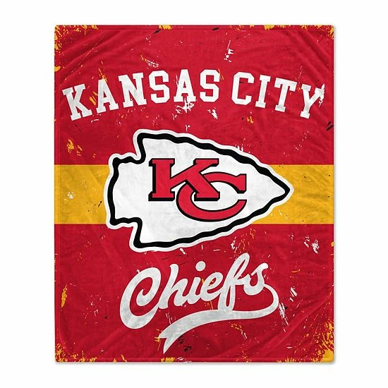 Best Pirce 🤩 Unbranded Kansas City Chiefs Retro Stripe Flannel Fleece Blanket 🔔