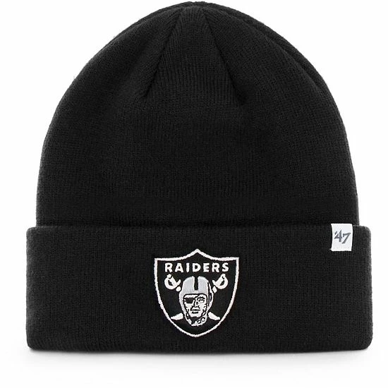 Cheap 😍 Unbranded Youth '47 Black Las Vegas Raiders Basic Cuffed Knit Hat 😍