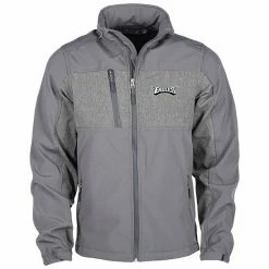 New 🥰 Unbranded Men's Dunbrooke Graphite Philadelphia Eagles Circle Zephyr Softshell Full-Zip Jacket 🧨