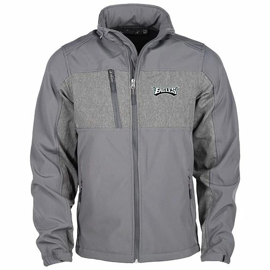 New ๐ฅฐ Unbranded Men's Dunbrooke Graphite Philadelphia Eagles Circle Zephyr Softshell Full-Zip Jacket ๐งจ