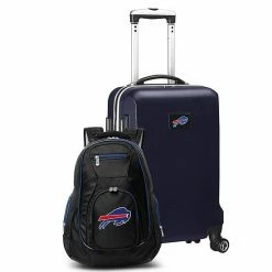 Brand new 🔔 Unbranded Buffalo Bills Deluxe Hardside Spinner Carry-On & 🎒 Backpack Set Bil Black 🌟