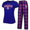 Promo 🤩 Unbranded 👩 Women's Concepts Sport Royal/Red New York Giants Badge T-Shirt & Pants Sleep Set 😀
