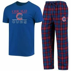 Hot Sale 🛒 Unbranded Men's Concepts Sport Royal/Red Chicago Cubs Lodge T-Shirt & Pants Sleep Set 😀