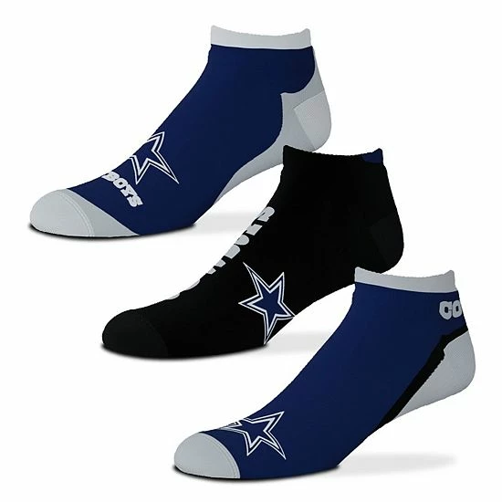 Hot Sale 🎁 Unbranded For Bare Feet Dallas Cowboys Flash Ankle 🧦 Socks 3-Pack Set 🎁