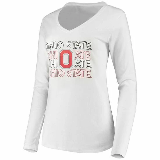 Hot Sale 👏 Unbranded 👩 Women's Concepts Sport Scarlet/White Ohio State Buckeyes Flagship Long Sleeve T-Shirt & Pants Sleep Set 💯 - Image 3