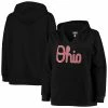 Deals 👏 Unbranded 👩 Women's Black Ohio State Buckeyes Plus Size Notch Neck Team Pullover Hoodie 🛒
