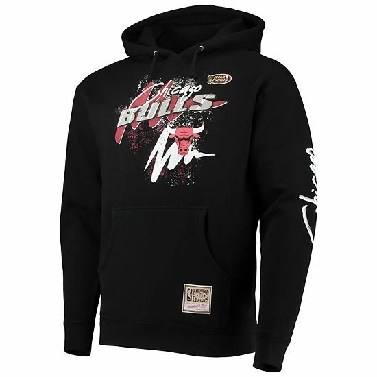 Coupon 🌟 Unbranded Men's Mitchell & Ness Black Chicago Bulls Hardwood Classics Hyper Hoops Pullover Hoodie ⭐ - Image 3