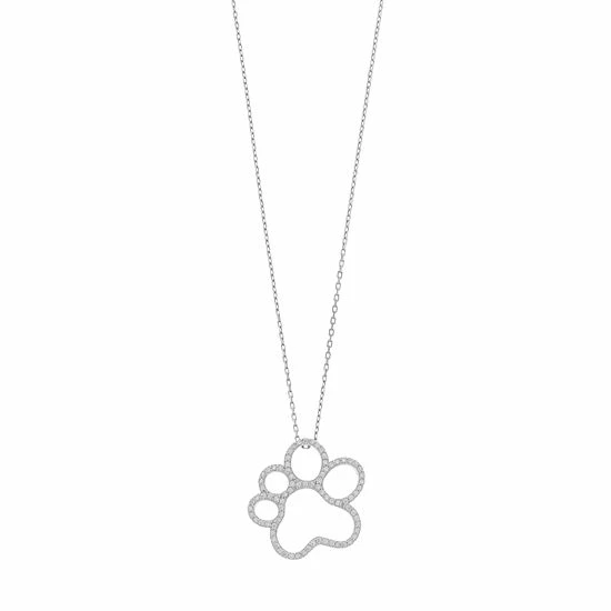 New ๐ Unbranded Sterling Silver Paw Print Pendant Necklace โจ