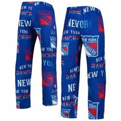 Best Sale 🌟 Unbranded Men's Concepts Sport Blue New York Rangers Windfall Allover Microfleece Pajama Pants 🛒