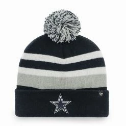Flash Sale 🎉 Unbranded Men's '47 Navy Dallas Cowboys State Line Cuffed Knit Hat With Pom 💯