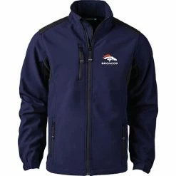New 💯 Unbranded Men's Dunbrooke Navy Denver Broncos Circle Softshell Fleece Full-Zip Jacket 🎉