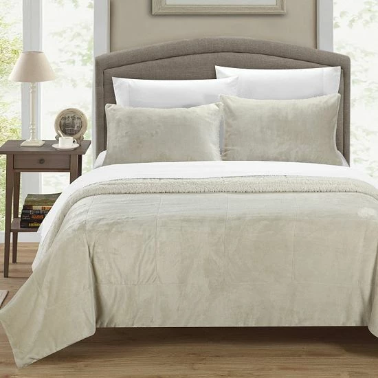 Cheap โจ Unbranded Evie Plush Microsuede & Sherpa 3-pc. Reversible Comforter Set Brown ๐ฅฐ - Image 2