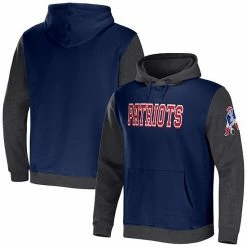 Wholesale 😀 Unbranded Men's NFL X Darius Rucker Collection By Fanatics Navy/Charcoal New England Patriots Colorblock Pullover Hoodie 🔔