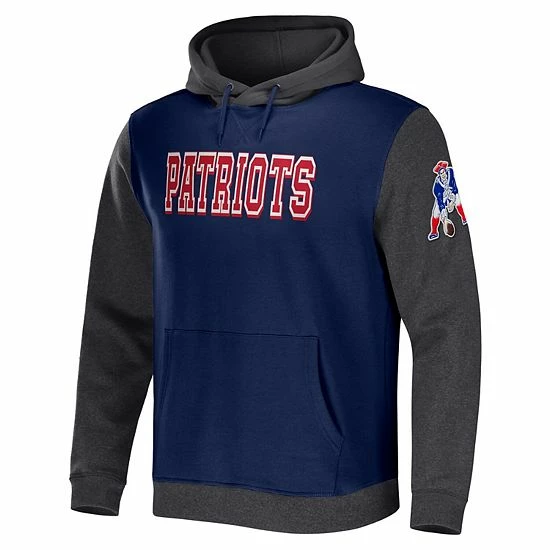 Wholesale ๐ Unbranded Men's NFL X Darius Rucker Collection By Fanatics Navy/Charcoal New England Patriots Colorblock Pullover Hoodie ๐ - Image 3