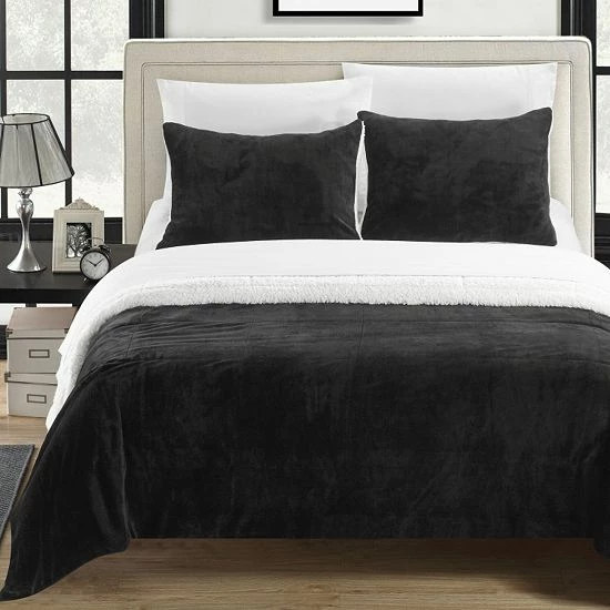Cheap โจ Unbranded Evie Plush Microsuede & Sherpa 3-pc. Reversible Comforter Set Brown ๐ฅฐ - Image 3